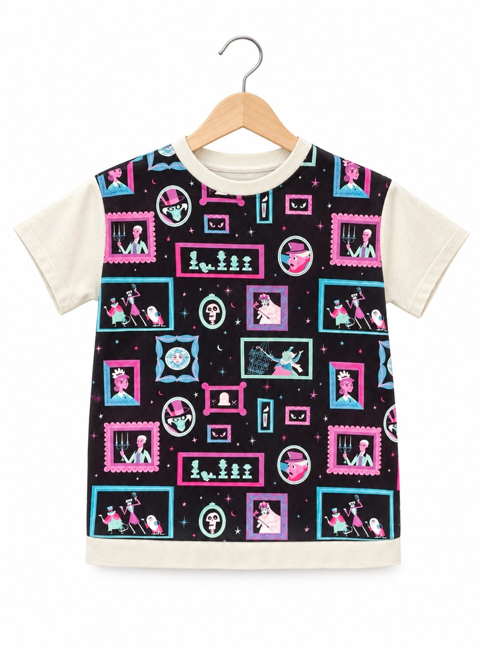 Disney Parks Haunted Mansion Glow in the Dark portraits Pajama Shirt Top Small